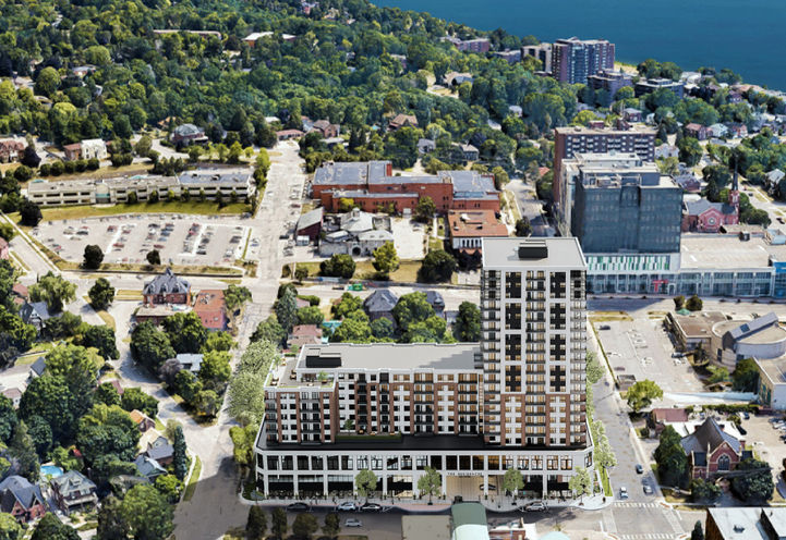 The Residences on Owen Bird's Eye View of Building and Neighbourhood