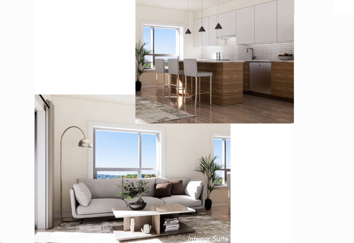 The Residences on Owen Suite Interiors - Living Area and Kitchen