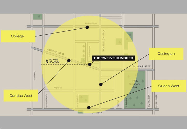 The Twelve Hundred Condos Map Location