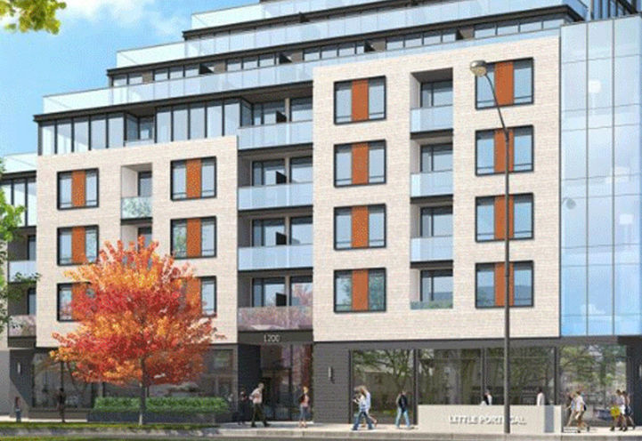 The Twelve Hundred Condos Street View of  Resident Entrance Early Rendering