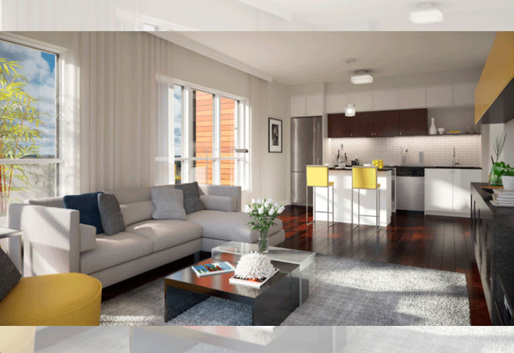 The Vic Condos View of Living Space Interior