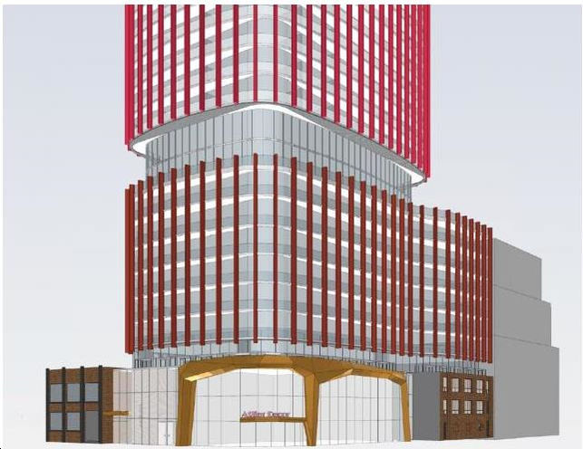 Podium View at Front St.E and Sherbourne The Whitfield Condos Rendering