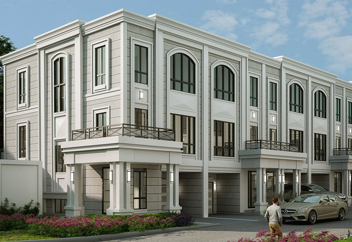 Town Manors Exterior View of End Unit