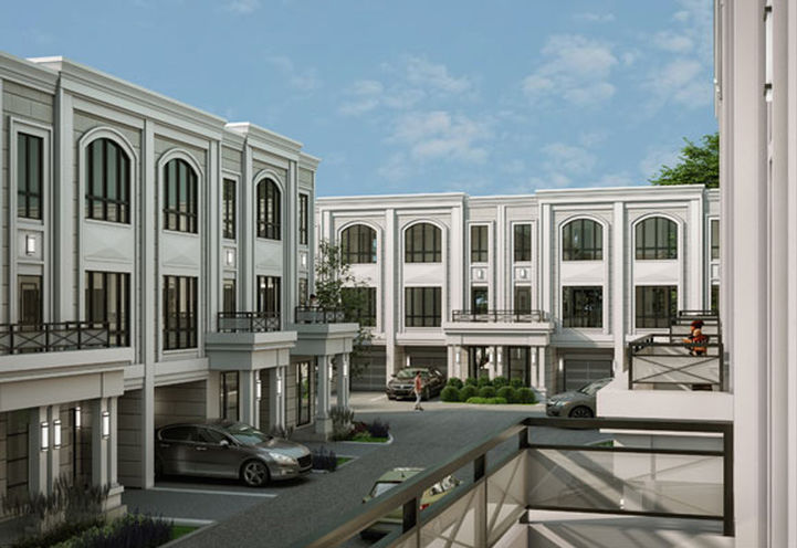 Town Manors Exterior View of Units and Private Terraces