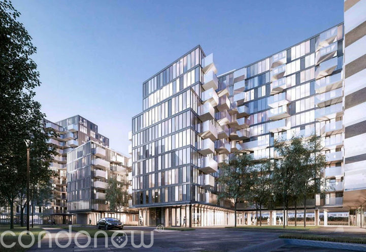 Exterior Panorama of  Tretti Condos 2 on Wilson Ave & Tippett Rd