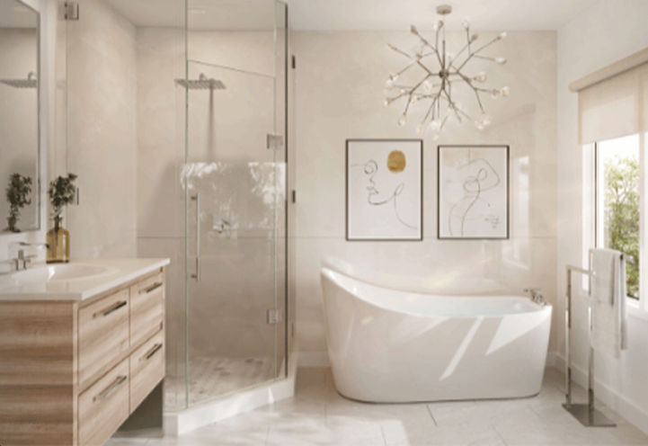 Twelve Oaks Towns Bathroom with Free Standing Bath and Walk In Shower