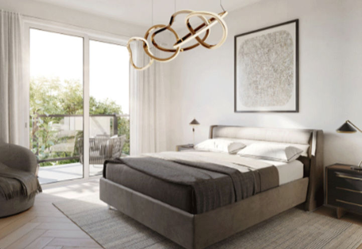 Twelve Oaks Towns Bedroom with Bed and Private Outdoor Space