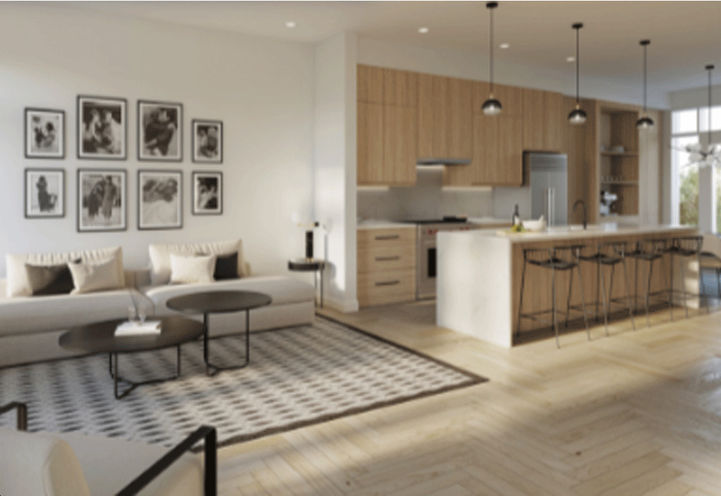 Twelve Oaks Towns Open Concept Kitchen with Breakfast Bar and Seating