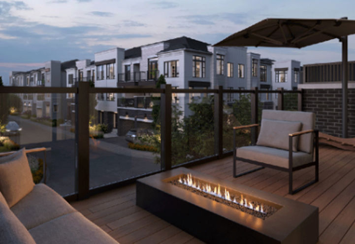 Twelve Oaks Towns - Private Terrace with Seating and Fire Pit