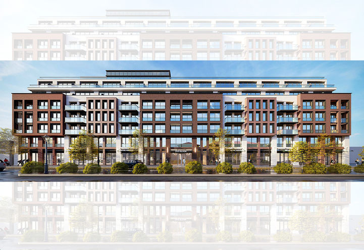 United Kingsway Condos Streetscape View of Exteriors