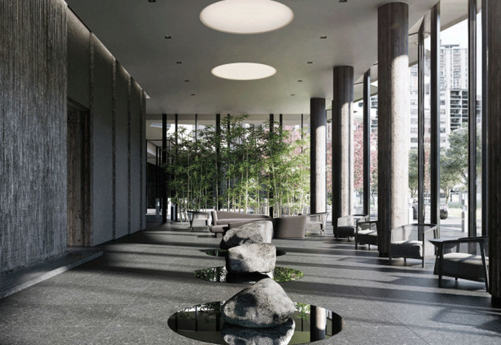 Interior Rock Formations in Resident Lobby at Untitled Toronto 2