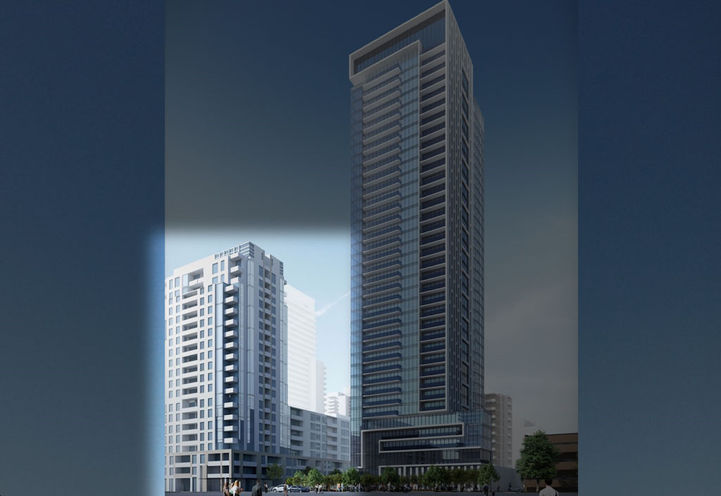 Looking to the Building Exterior of Untitled Toronto North