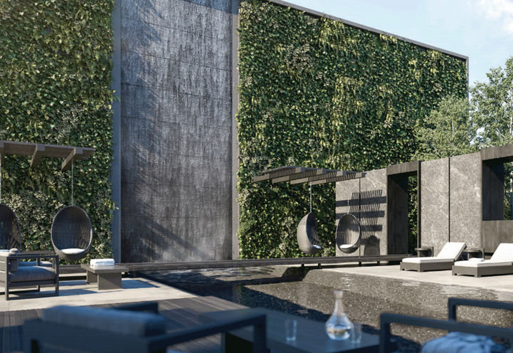 Outdoor Pool with Lounge Chairs and Waterfall at Untitled Toronto 2