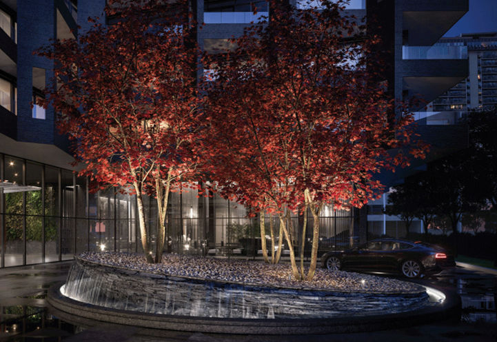 Vehicle Courtyard at Untitled Toronto Condos 2 with Trees