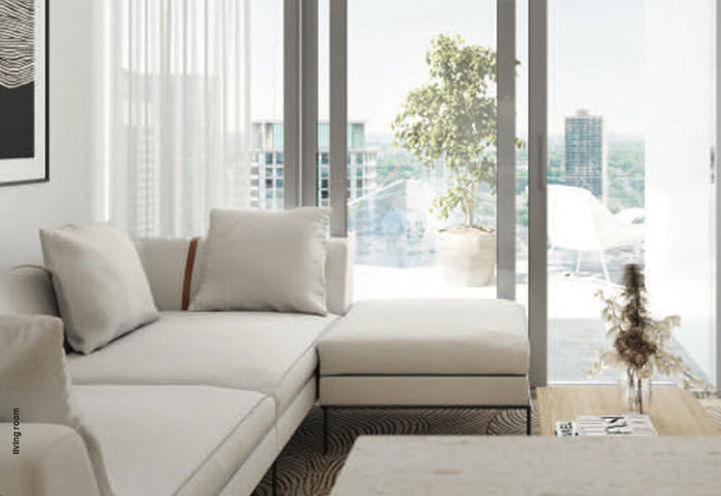 Living Room Suite Interior Features and Finishes at Untitled Toronto Condos