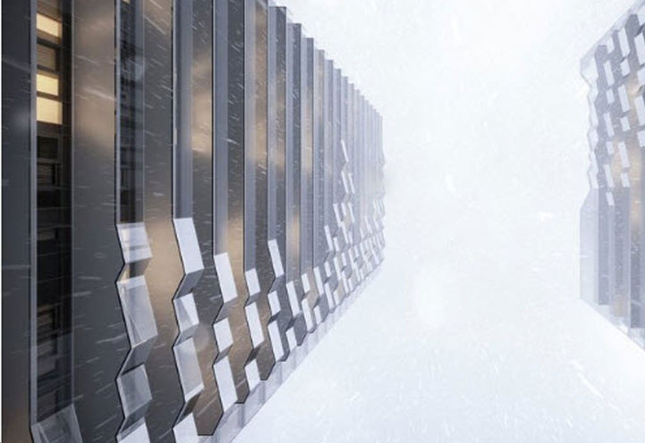 Looking Up at the Towers of Untitled Toronto Condos