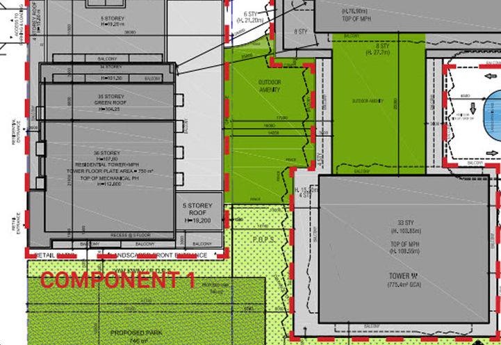 Site Map showing Elevation for Towers A & B