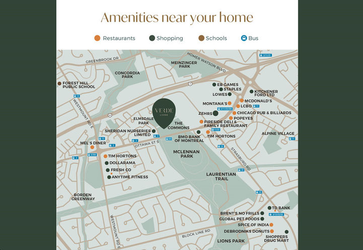 Verde Living Condos Neighbourhood Amenity Map