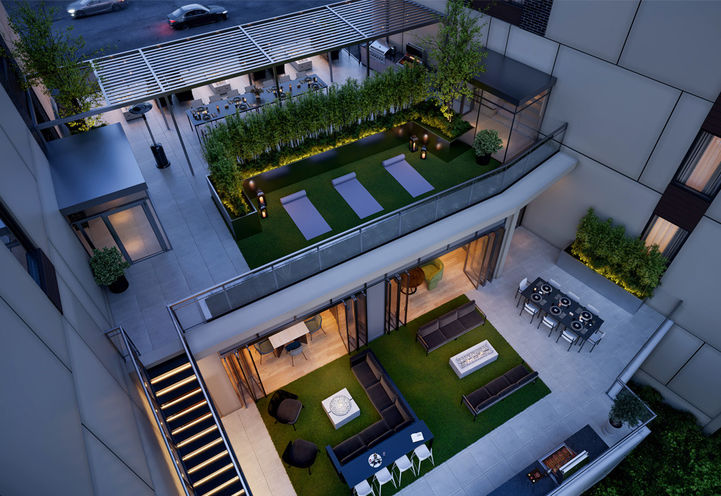 Verde Living East Condos Aerial View of Terraces