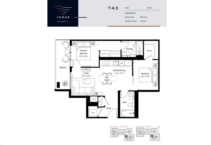 Verge East Condos 2 bed Bed Sample Floorplan