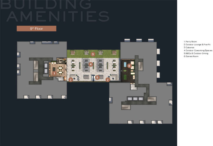 Verge East Condos 9th Floor Amenity Plan