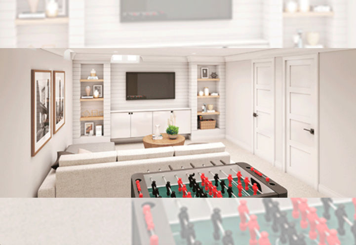 Victory Green Homes Finished Basement Interior