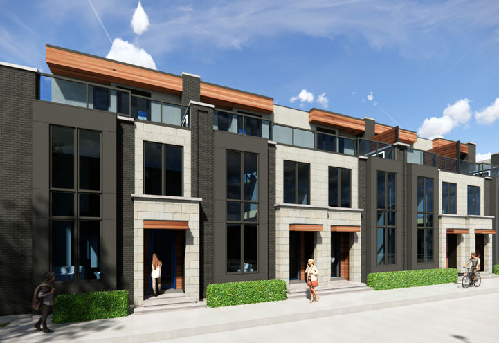 Vineyard Square Towns Streetscape View of Unit Exteriors