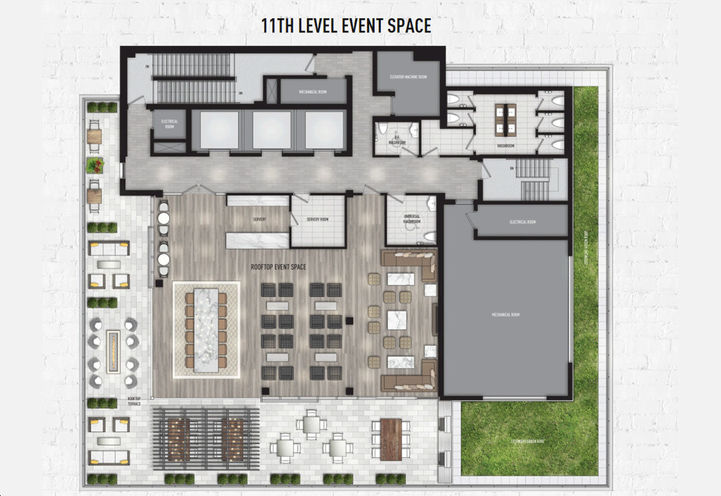 11th Floor Event Space Amenity Map - Warehouse Lofts