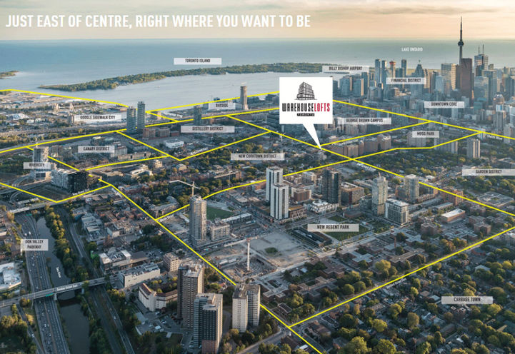 Aerial View of Future Location for Warehouse Toronto Lofts