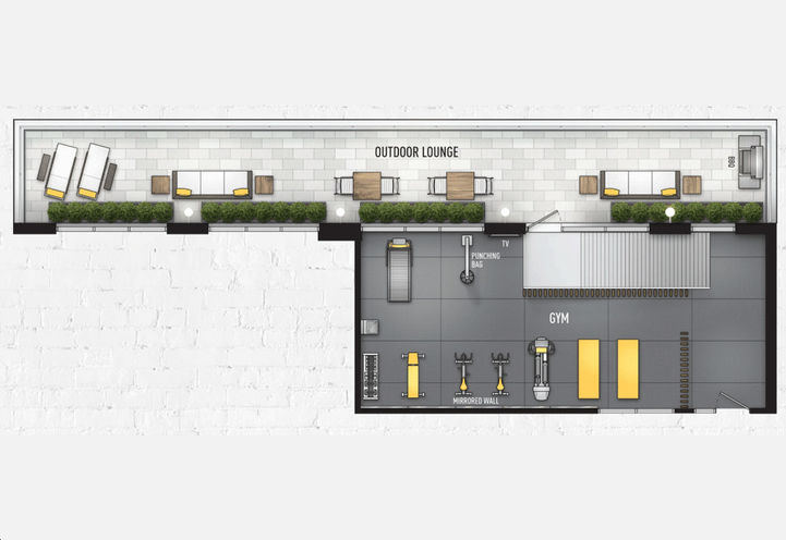 Indoor/Outdoor Amenity Map of Warehouse Lofts