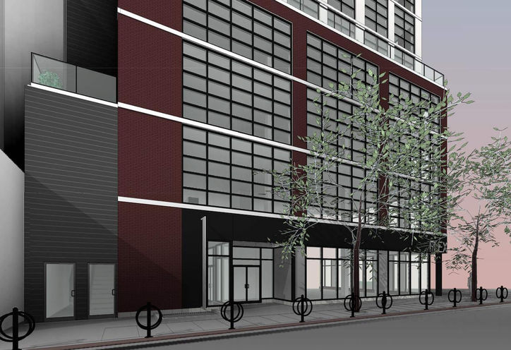 Initial Resident Entrance Design for Warehouse Lofts Toronto
