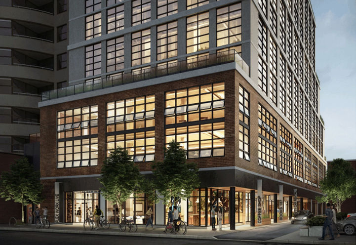 Street Level View of Warehouse Lofts and Commercial Space