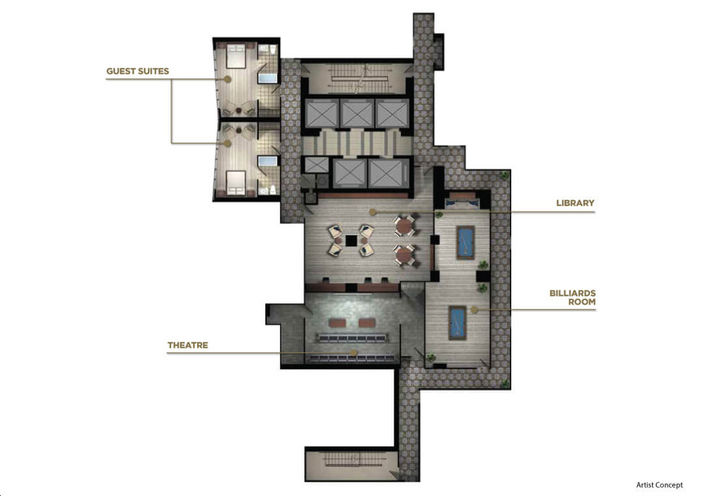 Building Amenities Siteplan of  Water's Edge at the Cove