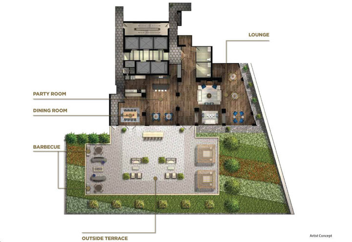 Water's Edge at the Cove - Building Amenities Key Plan