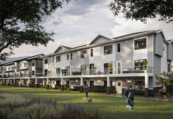 Watercrest Towns Calgary Exterior Rear View of Units