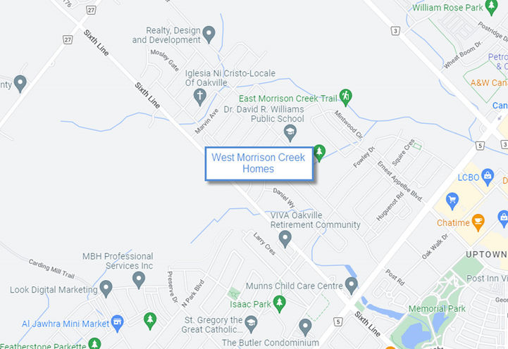 West Morrison Creek Homes Map View of Project Location