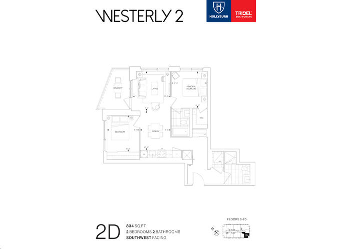 Westerly Condos 2- Two Bedroom Sample Floorplan