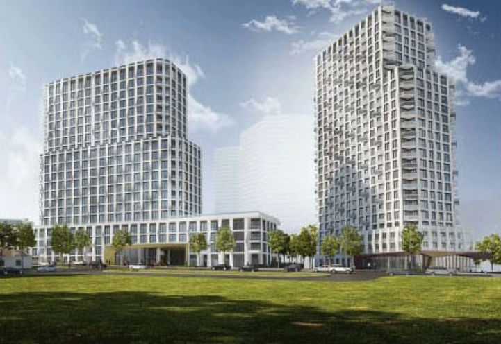 Westerly Condos - Looking to the Exteriors of the Towers Early Design