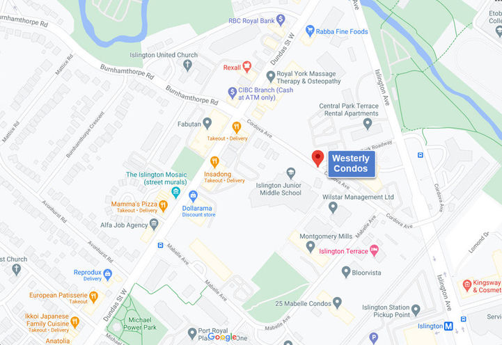 Westerly Condos Site Location Map View