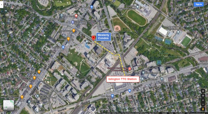 Westerly Condos Walking Distance to Islington TTC Subway Station