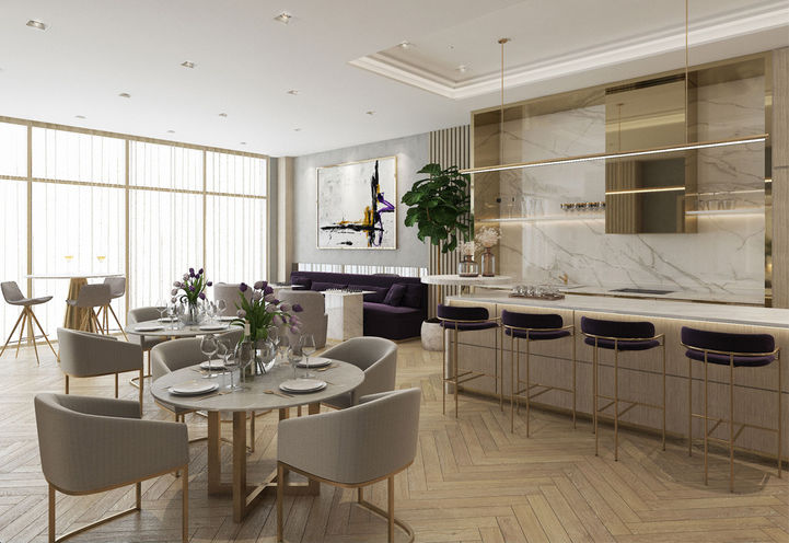 Westmount Boutique Residences Kitchen and Bar Area