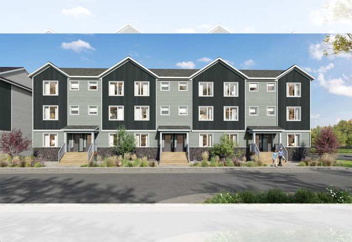 Wildflower Homes Calgary - The Grove Towns Exterior View of Units