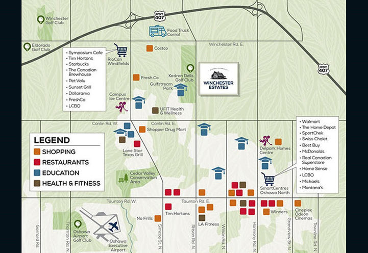 Winchester Estates Map of Nearby Amenities