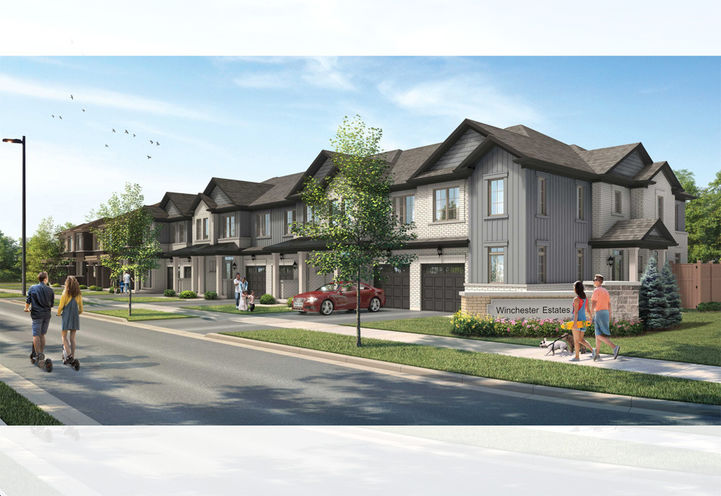 Winchester Estates Streetscape View of Townhomes