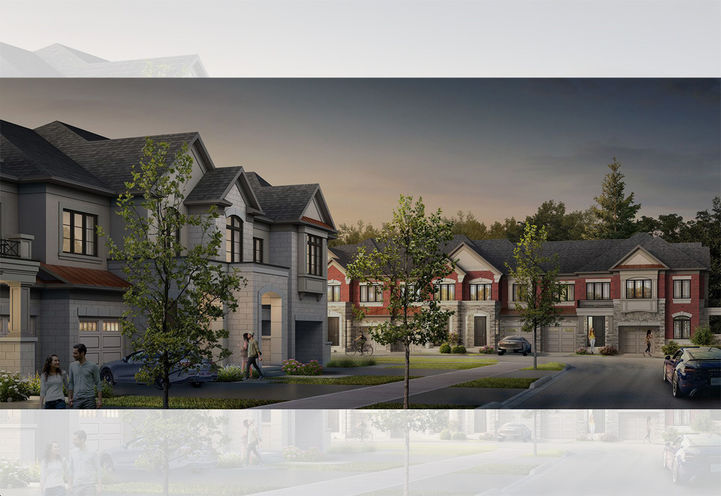 Woodend Place Towns Streetscape View of Unit Exteriors