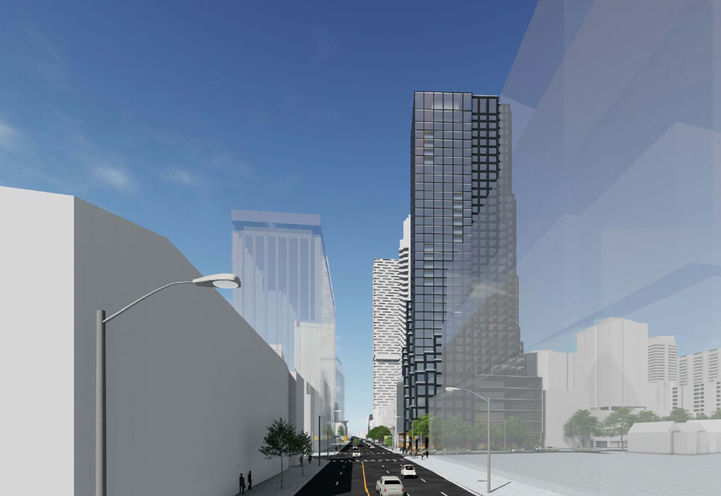 Looking North to Y&S Condos at Yonge and Soudan