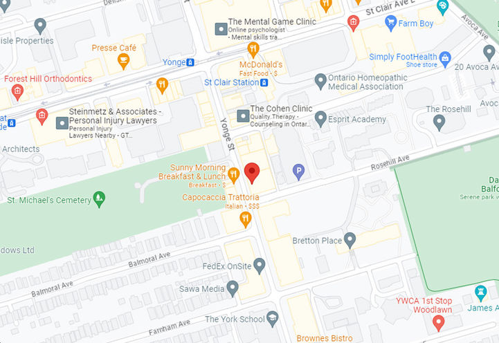 Yonge & Rosehill Condos Map View of Project Location